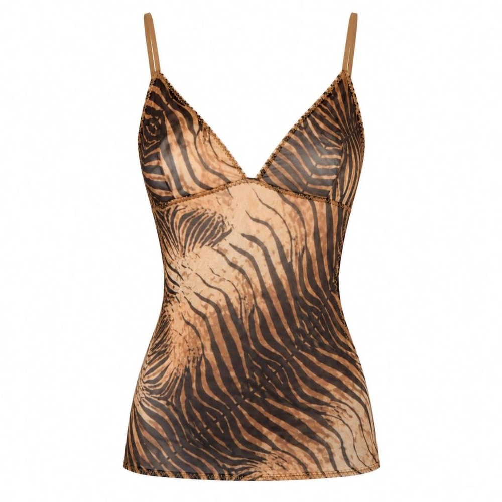 Cavalli Vintage Zebra Mesh Tank